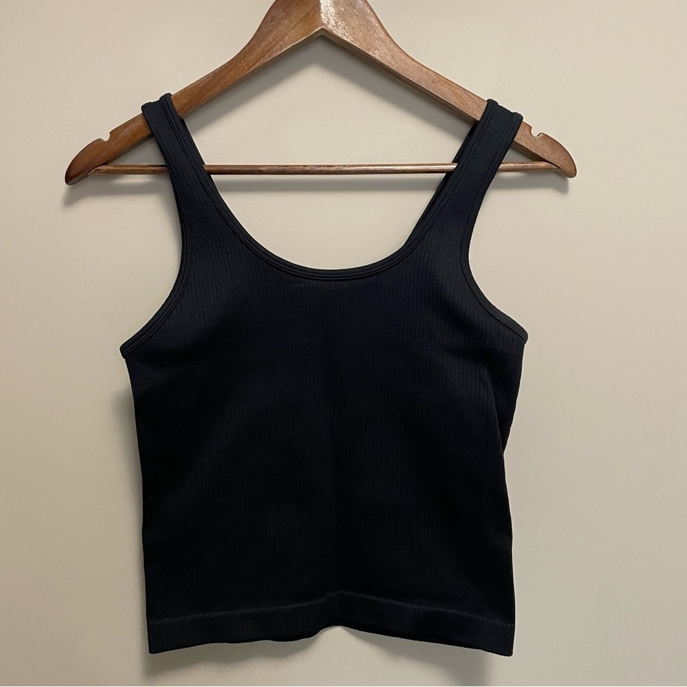 A New Day Black Ribbed Tank Top Women’s Size Medium